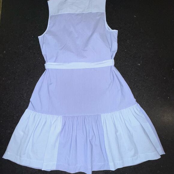 NEW VINEYARD VINES Blue Striped Tank Dress With Waist Tie Sleeveless Cotton Sz 6 - Picture 3 of 8